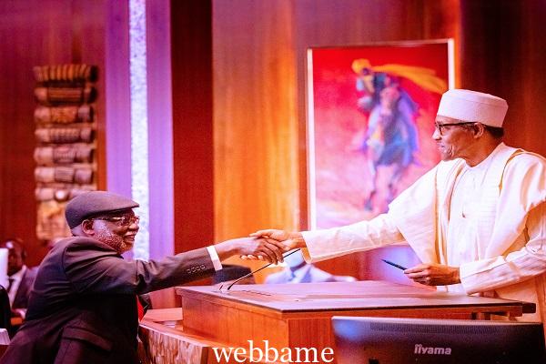 BUHARI SWEARS ARIWOOLA IN AS SUBSTANTIVE CJN PRESIDES OVER FEC MEETING